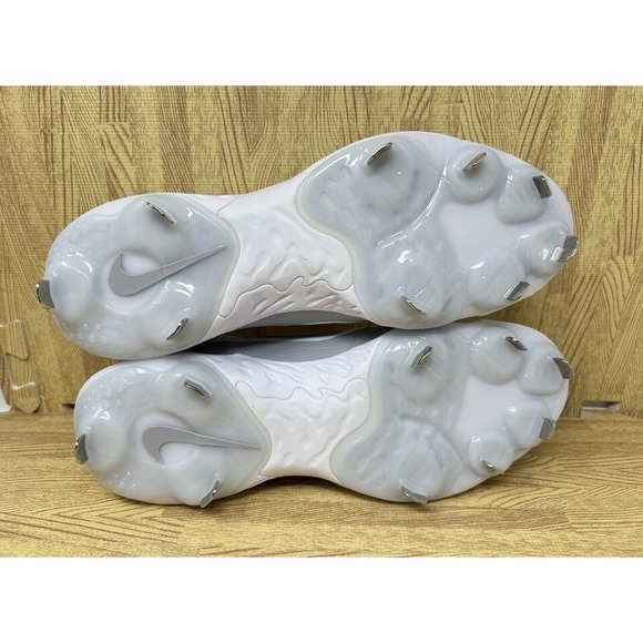 Nike Alpha Huarache Elite 4 Size 8 Grey White Metal Baseball‎ Cleats FD2745-104 main image 7